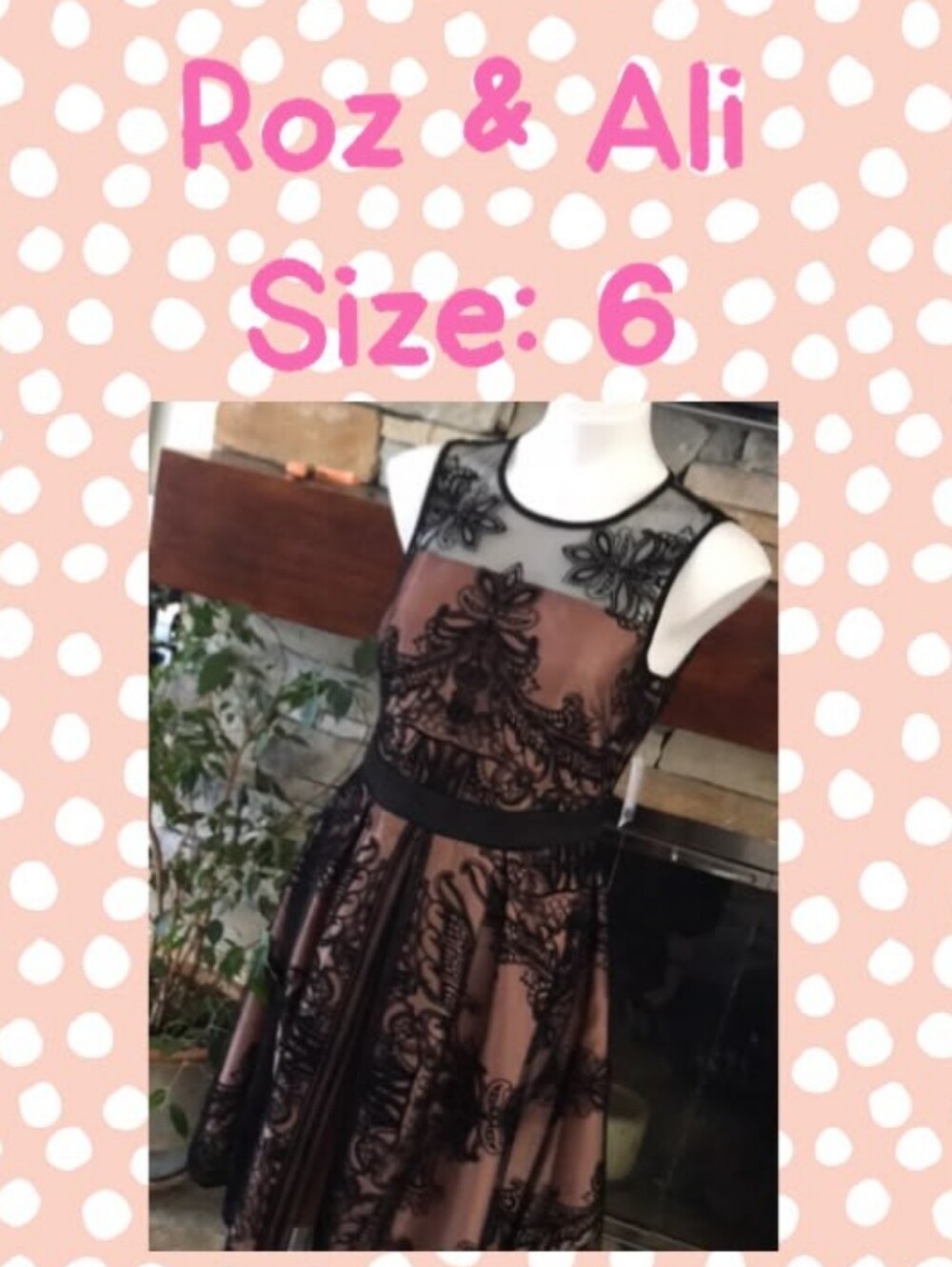 Sleeveless Black & Rose Gold Lace Overlay Dress